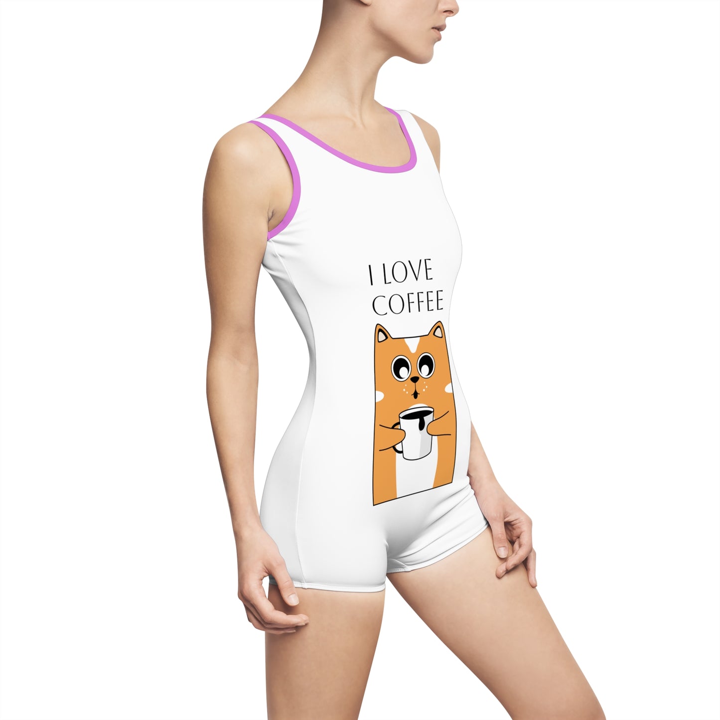 EYC I Love Coffee Women's Vintage Swimsuit - Playful & Fun Summer Swimwear - Express Yourself Clothz