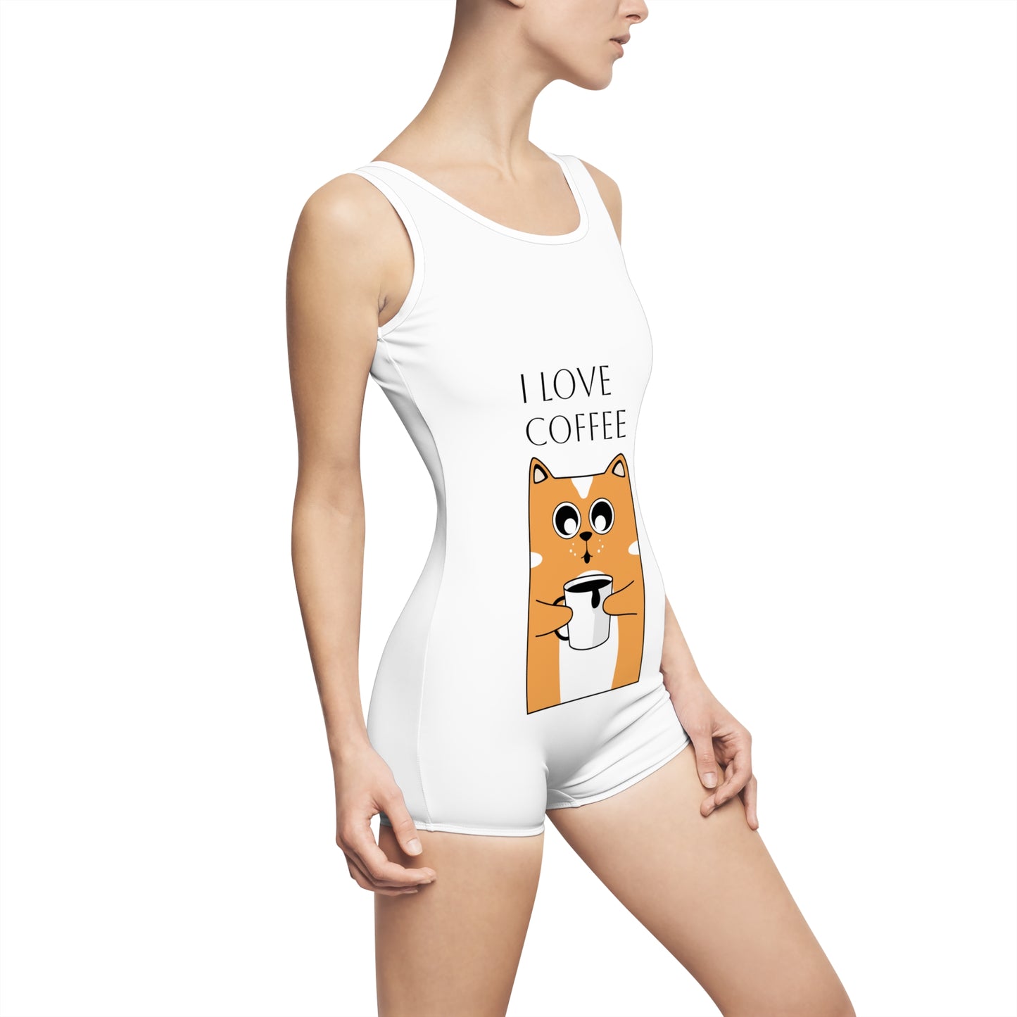 EYC I Love Coffee Women's Vintage Swimsuit - Playful & Fun Summer Swimwear - Express Yourself Clothz