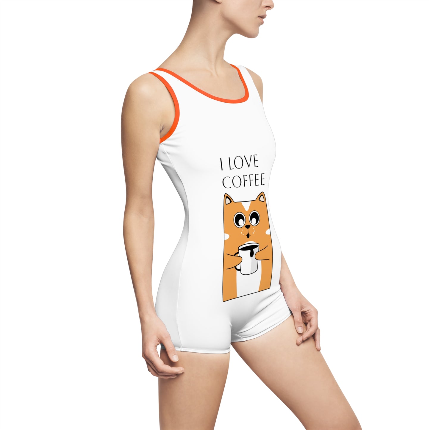 EYC I Love Coffee Women's Vintage Swimsuit - Playful & Fun Summer Swimwear - Express Yourself Clothz