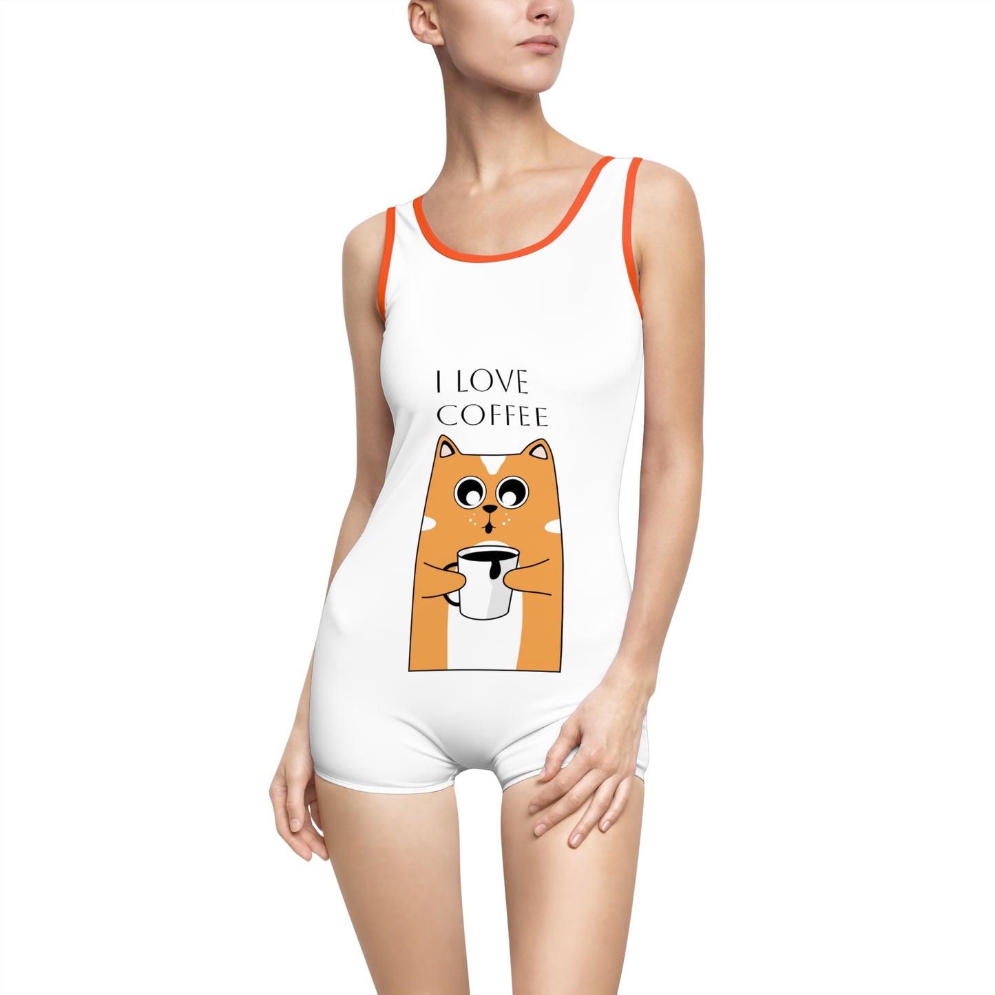 EYC I Love Coffee Women's Vintage Swimsuit - Playful & Fun Summer Swimwear - Express Yourself Clothz