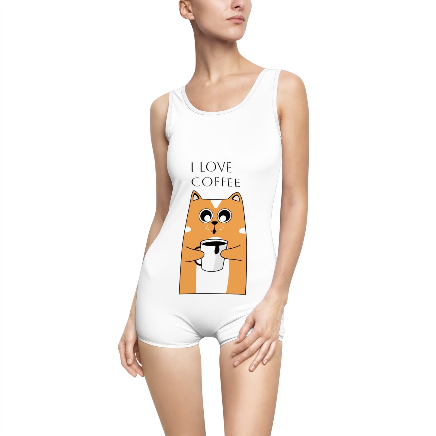 EYC I Love Coffee Women's Vintage Swimsuit - Playful & Fun Summer Swimwear - Express Yourself Clothz