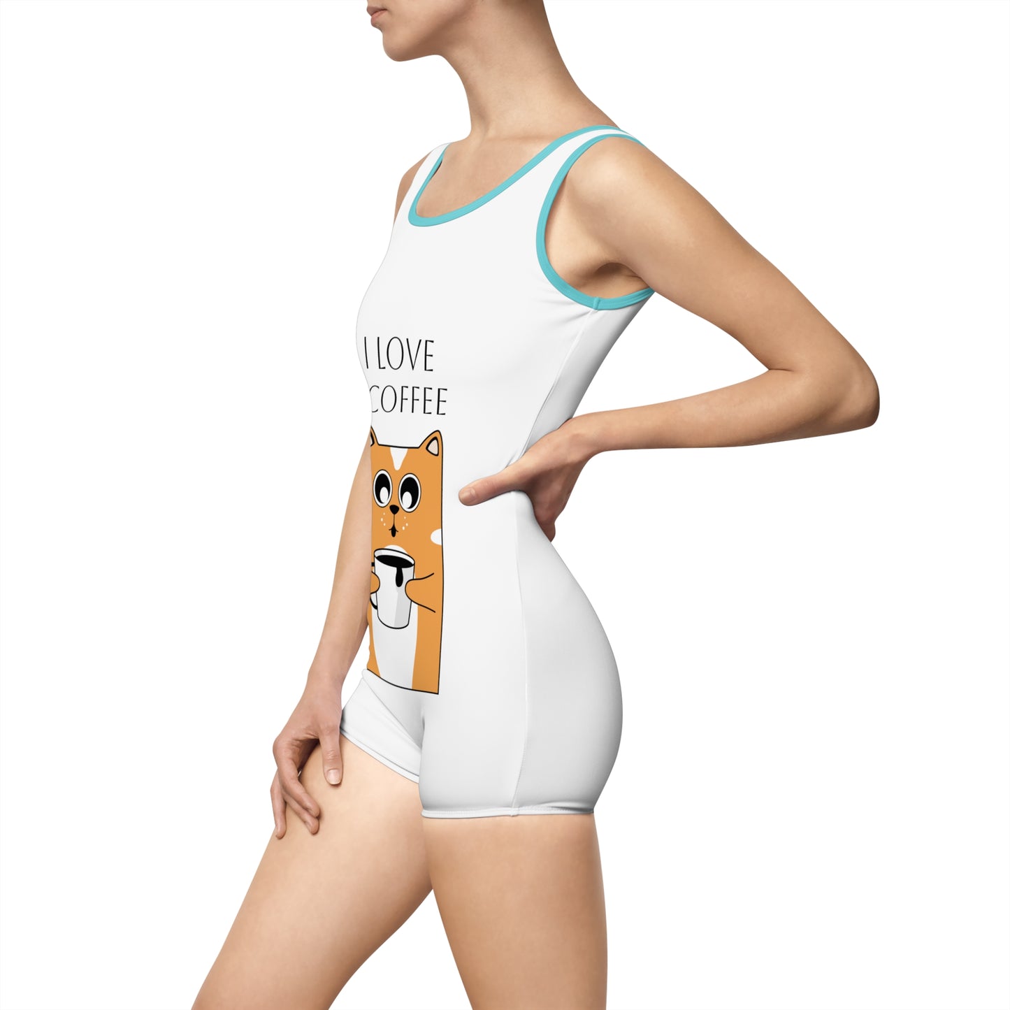 EYC I Love Coffee Women's Vintage Swimsuit - Playful & Fun Summer Swimwear - Express Yourself Clothz