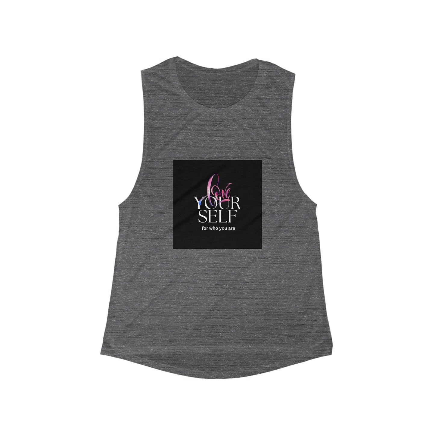 Empowering Women's Flowy Tank, Self-Love Workout Top, Fitness Apparel, Positive Affirmation Top, Casual Everyday Wear