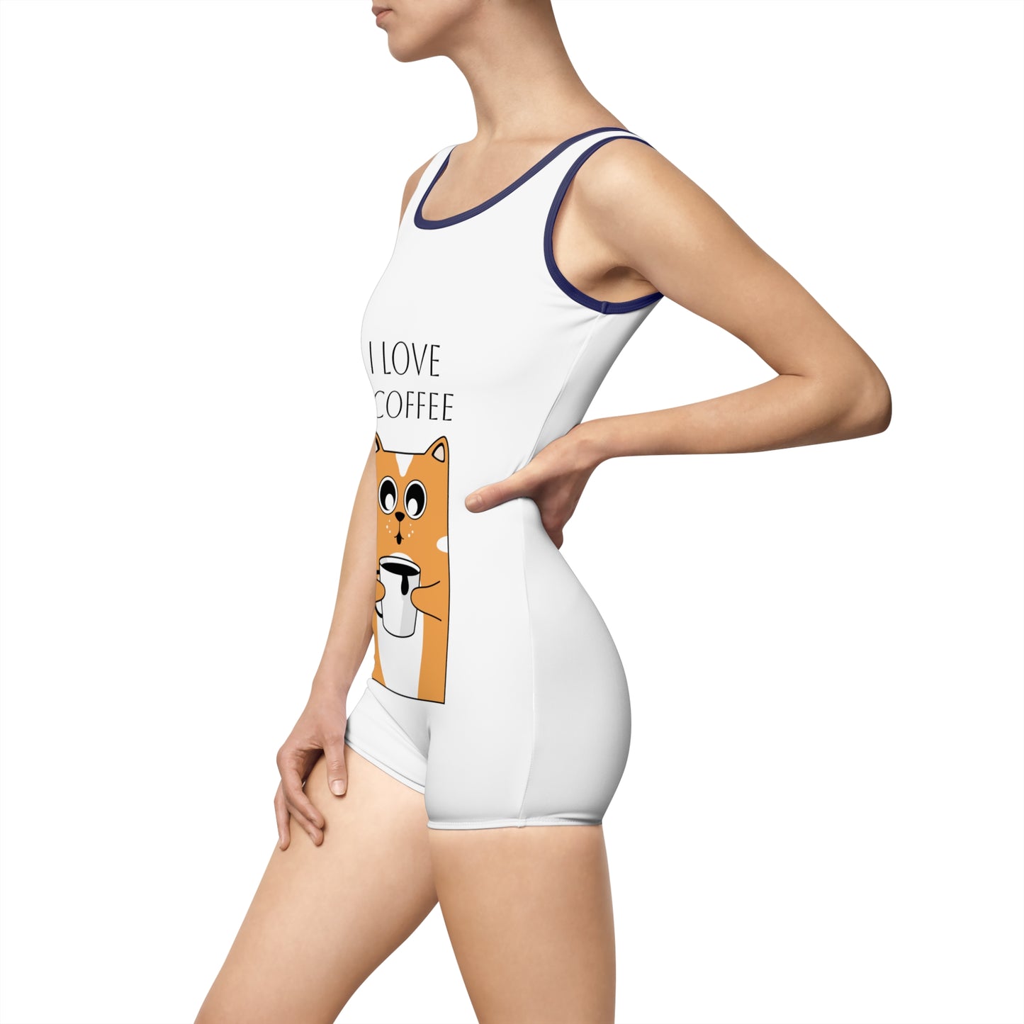 EYC I Love Coffee Women's Vintage Swimsuit - Playful & Fun Summer Swimwear - Express Yourself Clothz