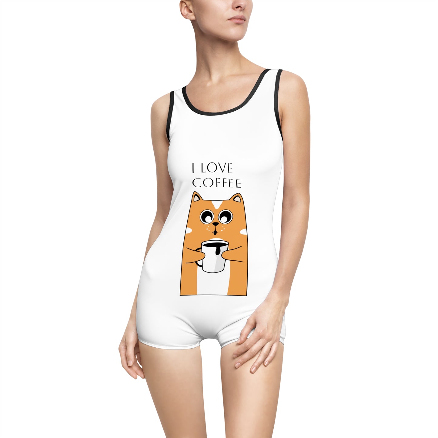EYC I Love Coffee Women's Vintage Swimsuit - Playful & Fun Summer Swimwear - Express Yourself Clothz