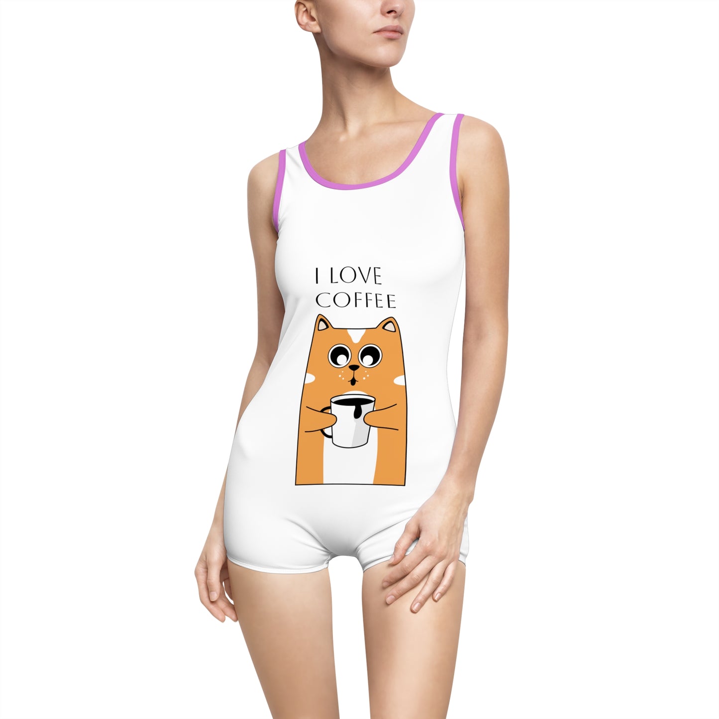 EYC I Love Coffee Women's Vintage Swimsuit - Playful & Fun Summer Swimwear - Express Yourself Clothz