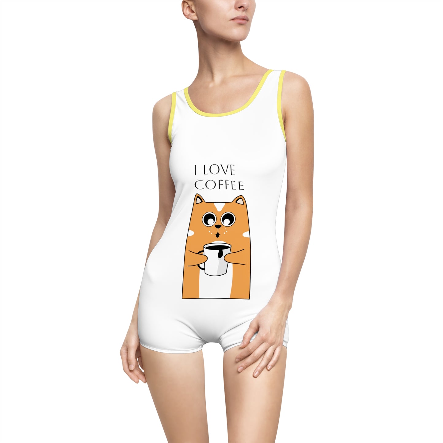 EYC I Love Coffee Women's Vintage Swimsuit - Playful & Fun Summer Swimwear - Express Yourself Clothz