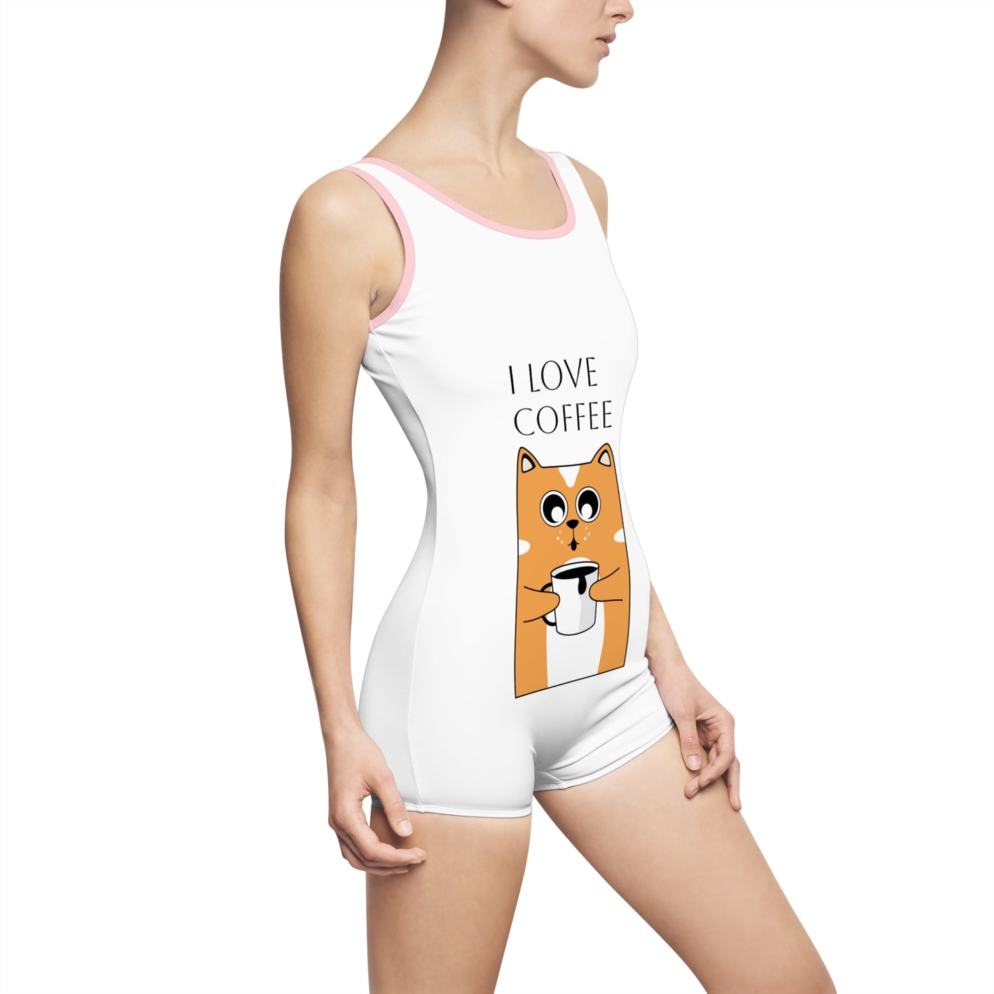 EYC I Love Coffee Women's Vintage Swimsuit - Playful & Fun Summer Swimwear - Express Yourself Clothz