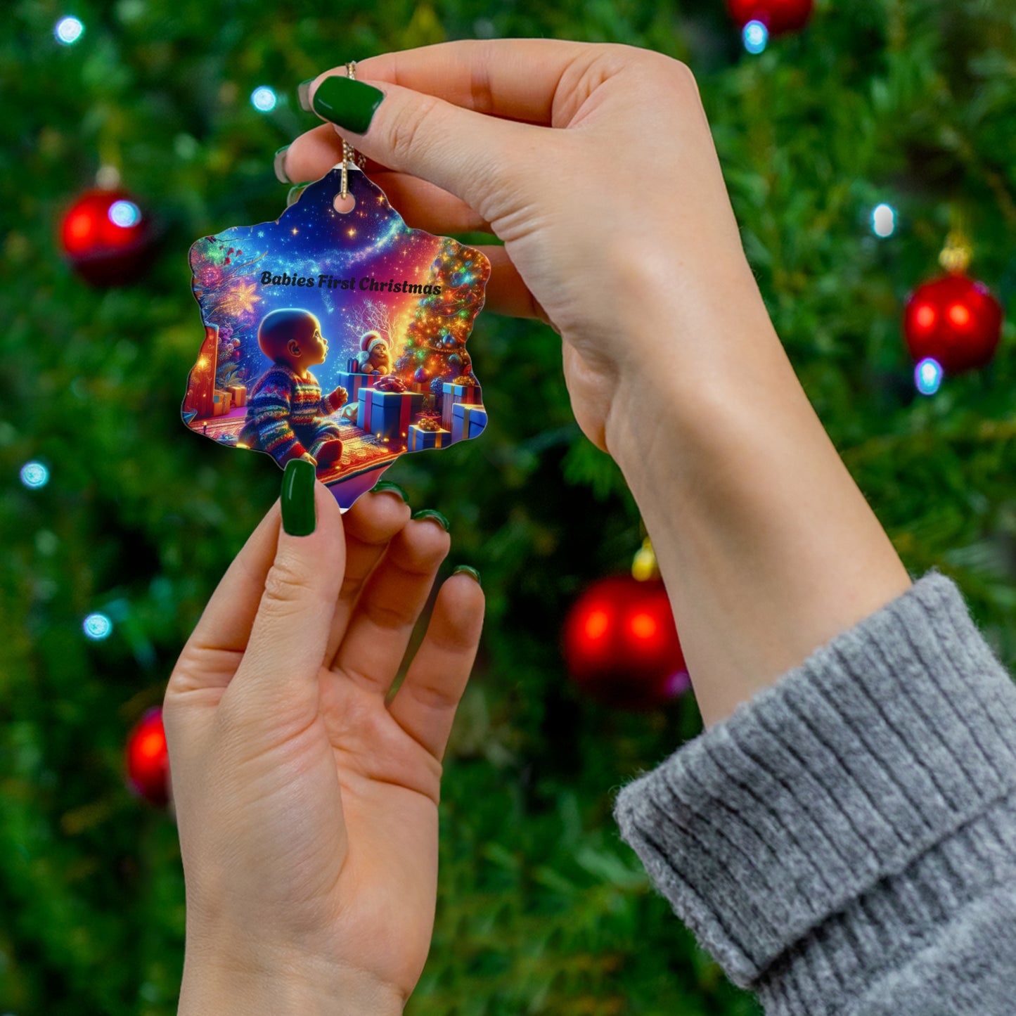 EYC Babies First Christmas Ceramic Ornament - 4 Unique Shapes for Holiday Memories - Express Yourself Clothz