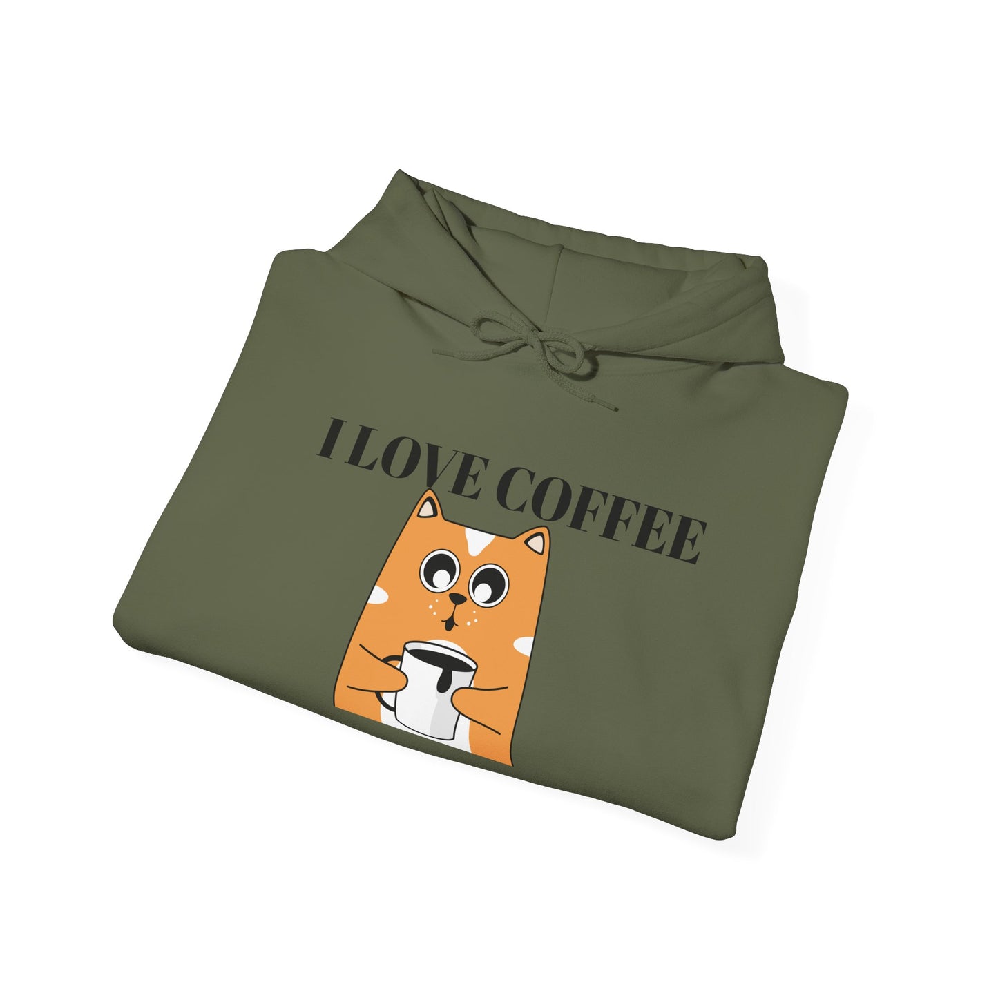 EYC I Love Coffee Unisex Heavy Blend Hoodie - Cozy Sweatshirt for Coffee Lovers - Express Yourself Clothz