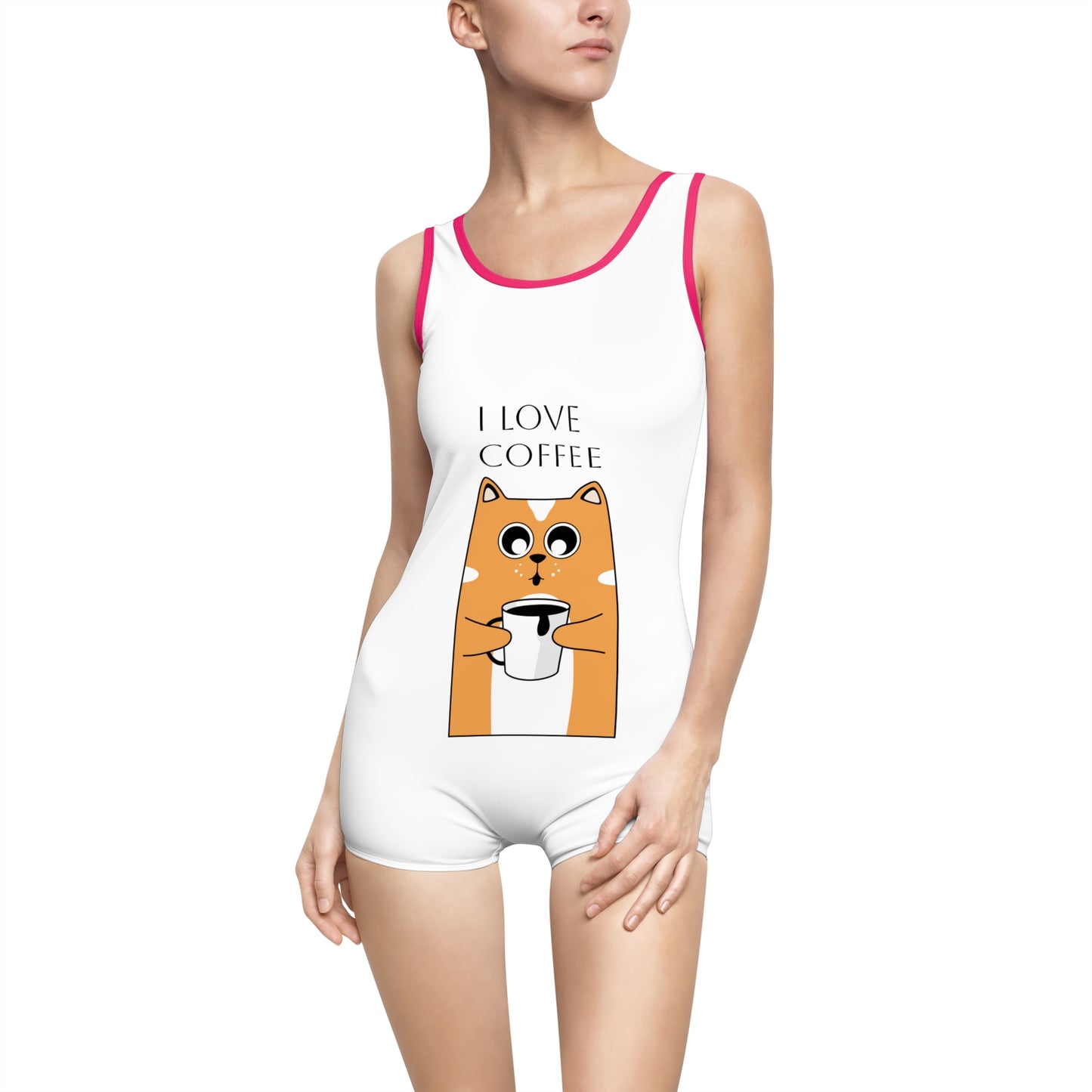 EYC I Love Coffee Women's Vintage Swimsuit - Playful & Fun Summer Swimwear - Express Yourself Clothz