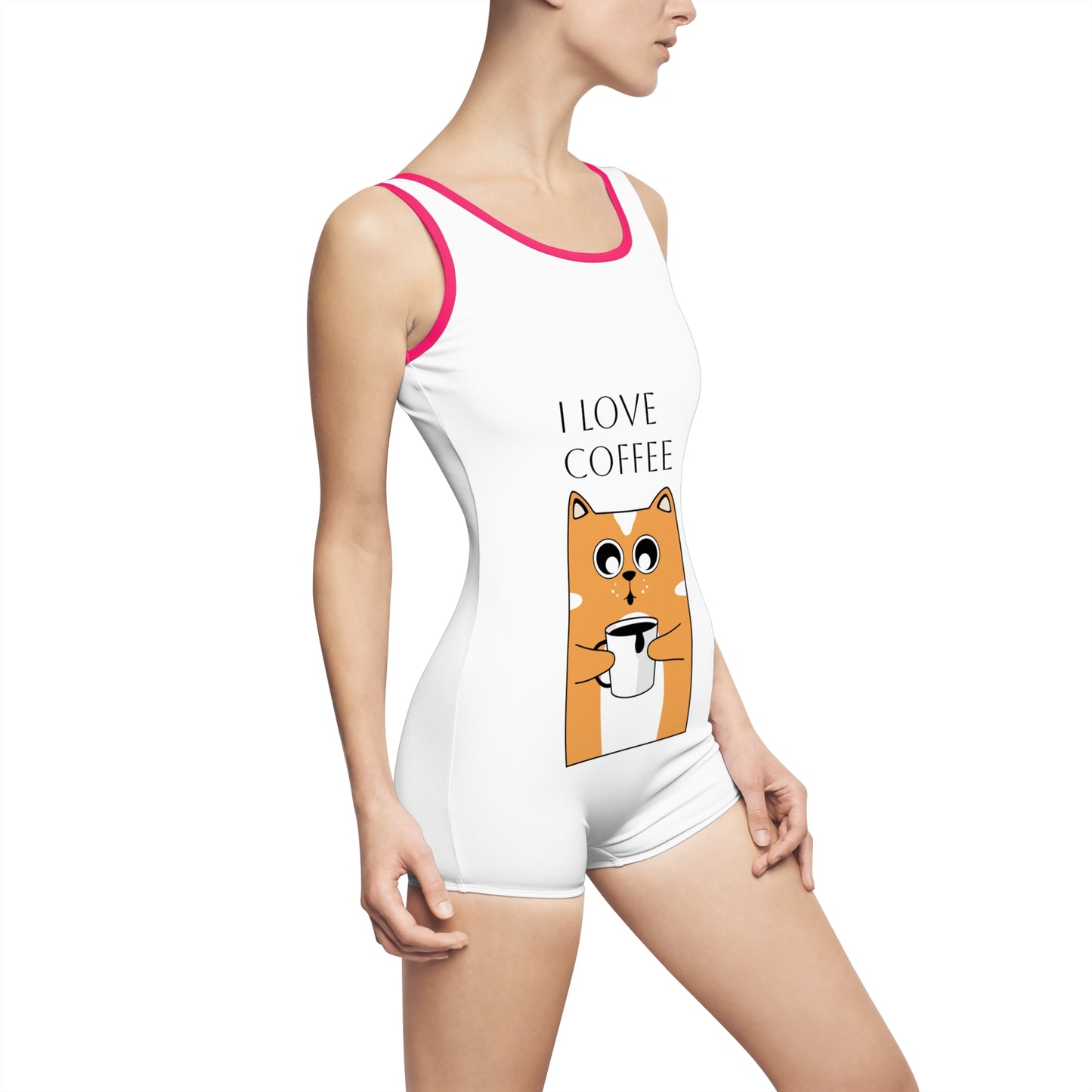 EYC I Love Coffee Women's Vintage Swimsuit - Playful & Fun Summer Swimwear - Express Yourself Clothz