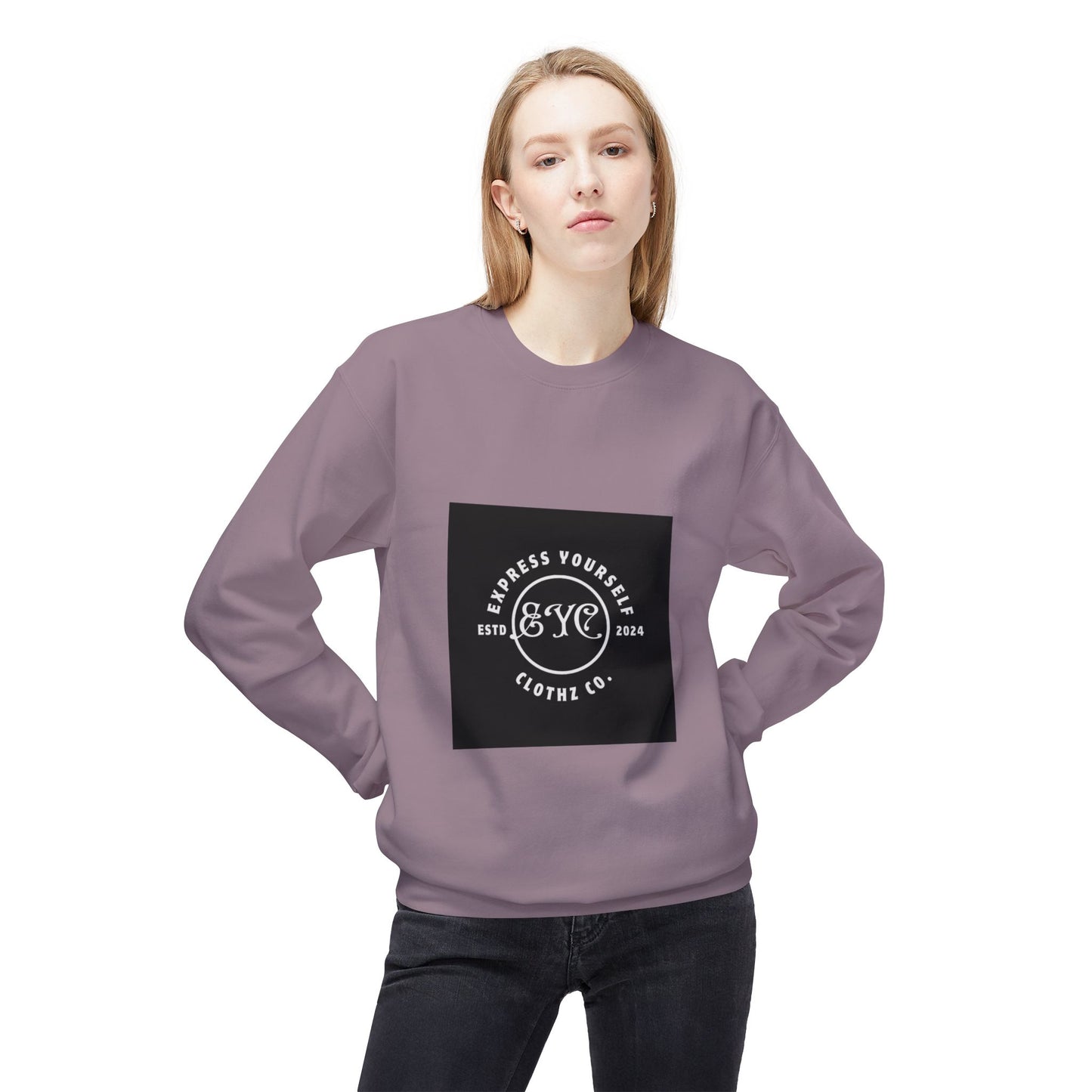 EYC Express Yourself Crewneck Sweatshirt - Unisex Midweight Fleece with QR Code - Express Yourself Clothz