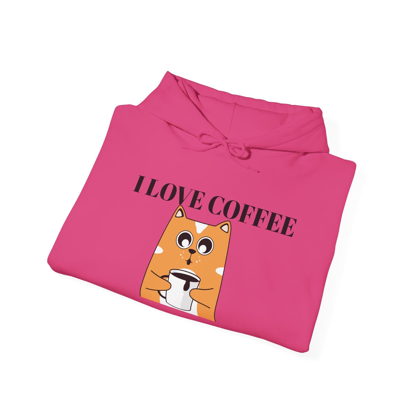 EYC I Love Coffee Unisex Heavy Blend Hoodie - Cozy Sweatshirt for Coffee Lovers - Express Yourself Clothz