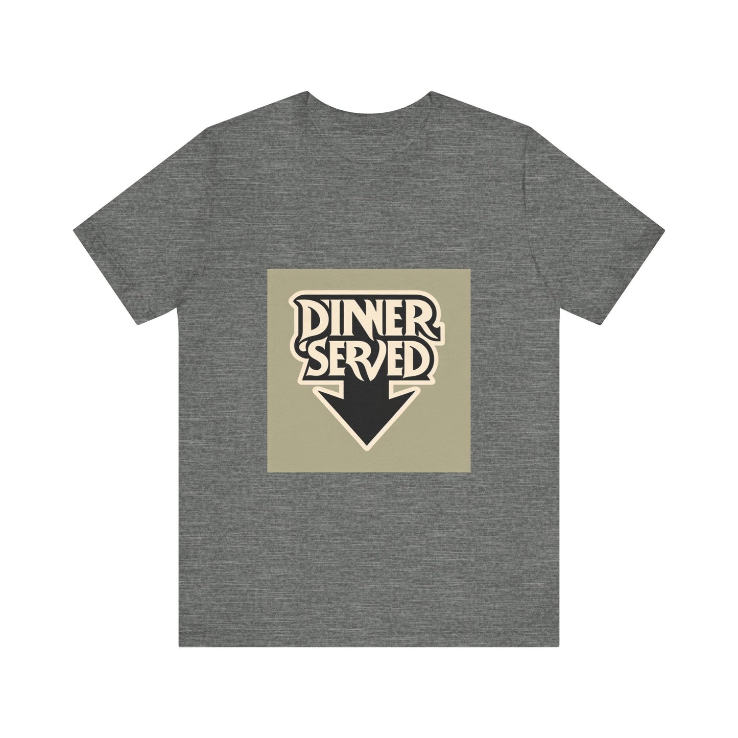 Retro Dinner Served Unisex Tee, Perfect for Food Lovers, Kitchen Decor, Events, Casual Wear, Gift for Chefs