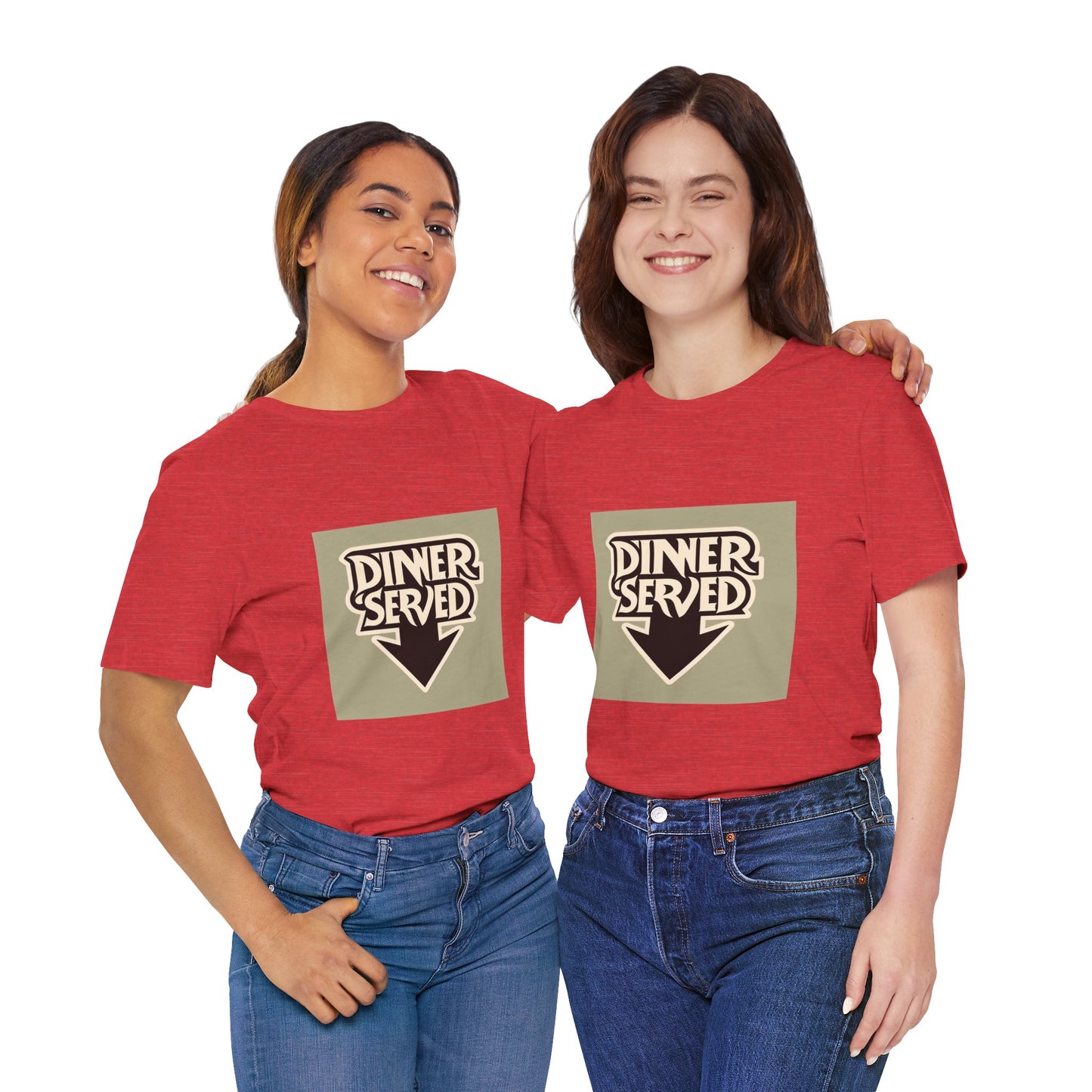 Retro Dinner Served Unisex Tee, Perfect for Food Lovers, Kitchen Decor, Events, Casual Wear, Gift for Chefs