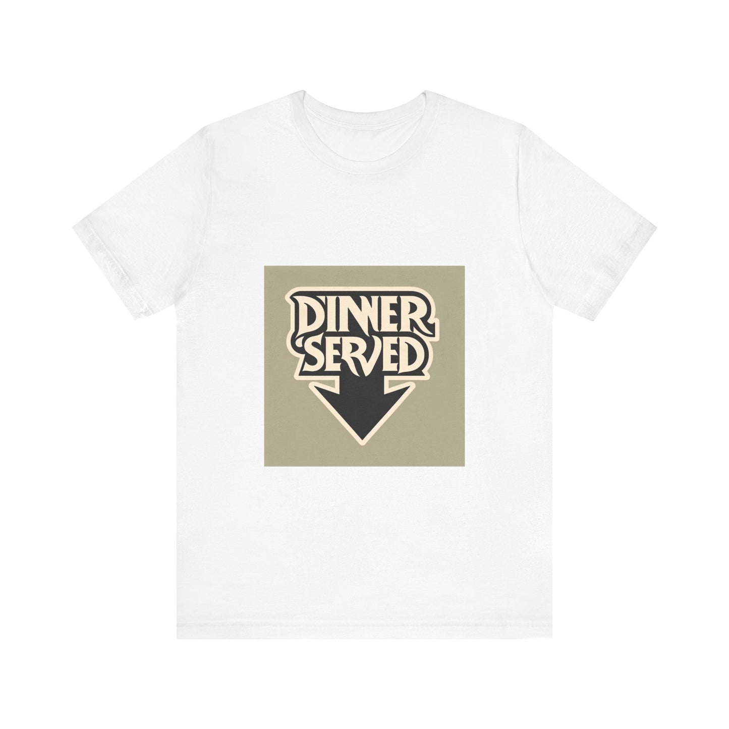 Retro Dinner Served Unisex Tee, Perfect for Food Lovers, Kitchen Decor, Events, Casual Wear, Gift for Chefs