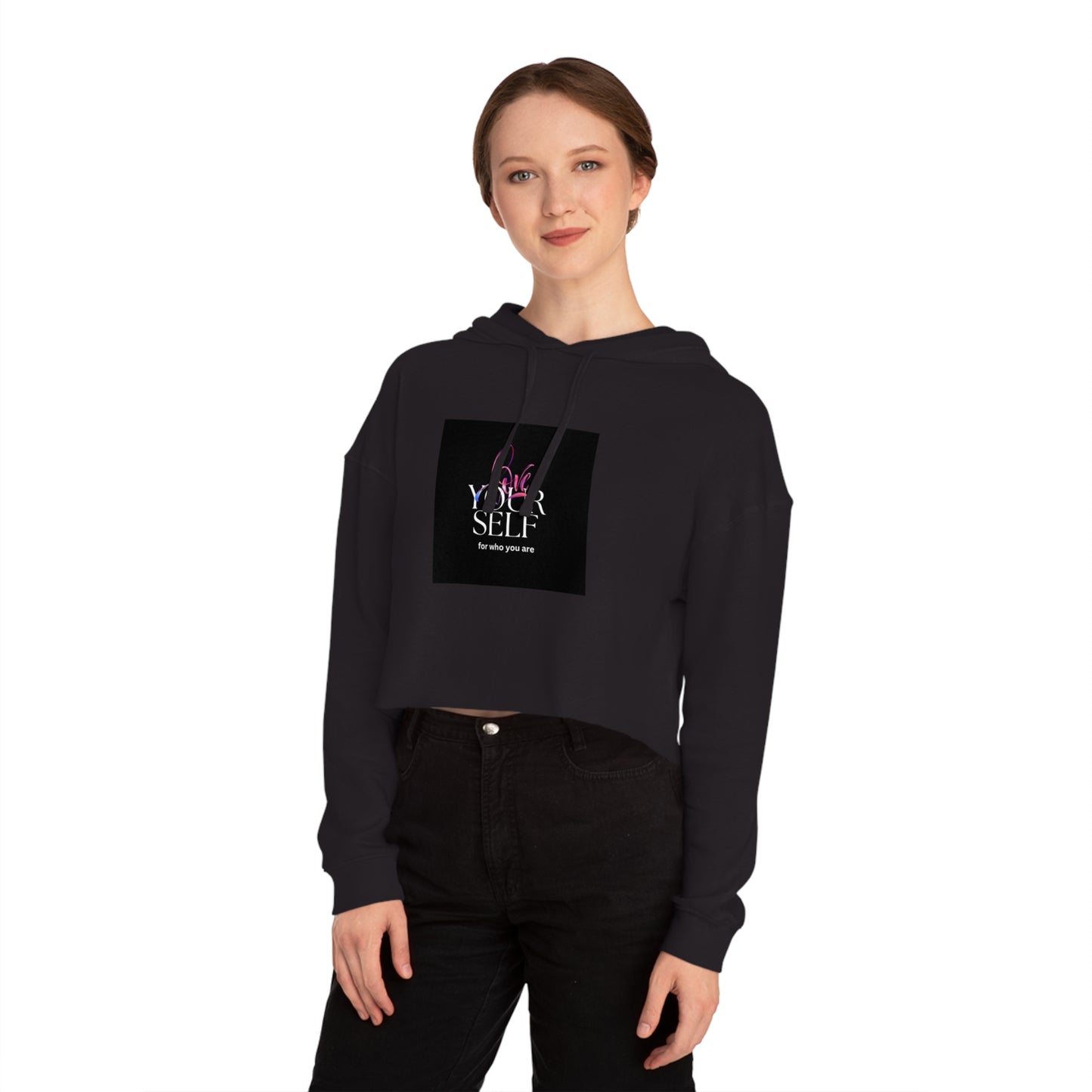 EYC Love Yourself Cropped Hoodie – Empowering Women's Sweatshirt